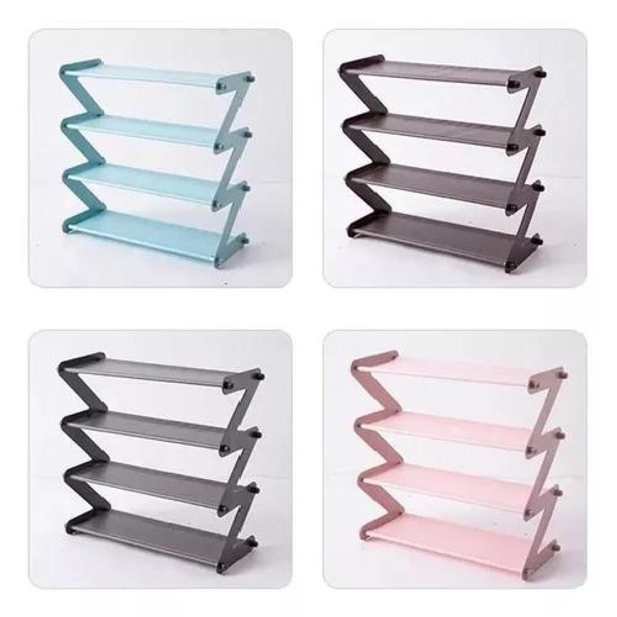 GENERICO - Organizador de Zapatos Modelo Z para 8 Pares Color Gris