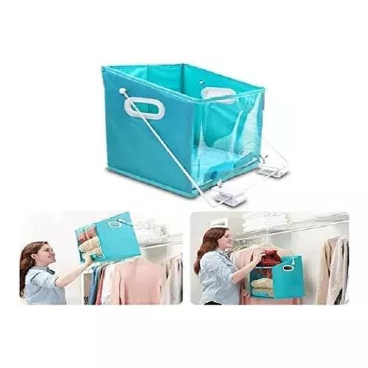 GENERICO - Cesta ajustable de almacenamiento para ropa de closet