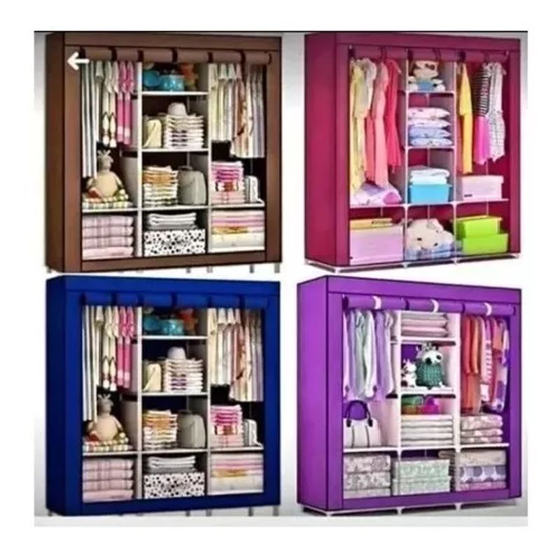 GENERICO - Closet Organizador de Ropa Rrmable de Tela Rosada
