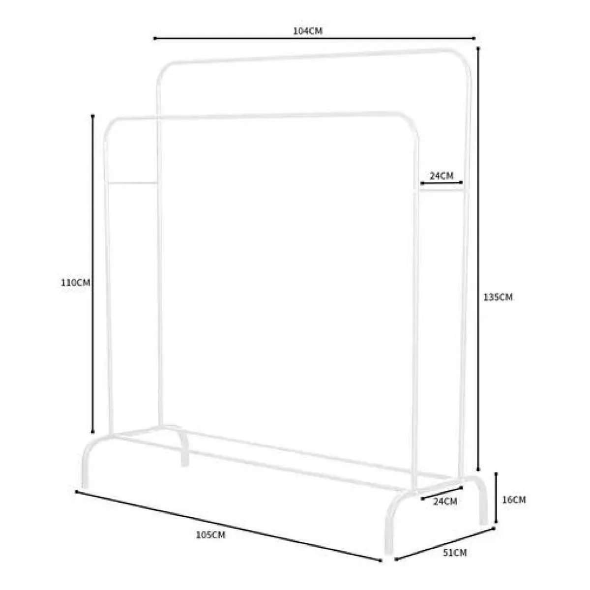 GENERICO - Perchero colgador de ropa tendederos de acero inoxidable blanco