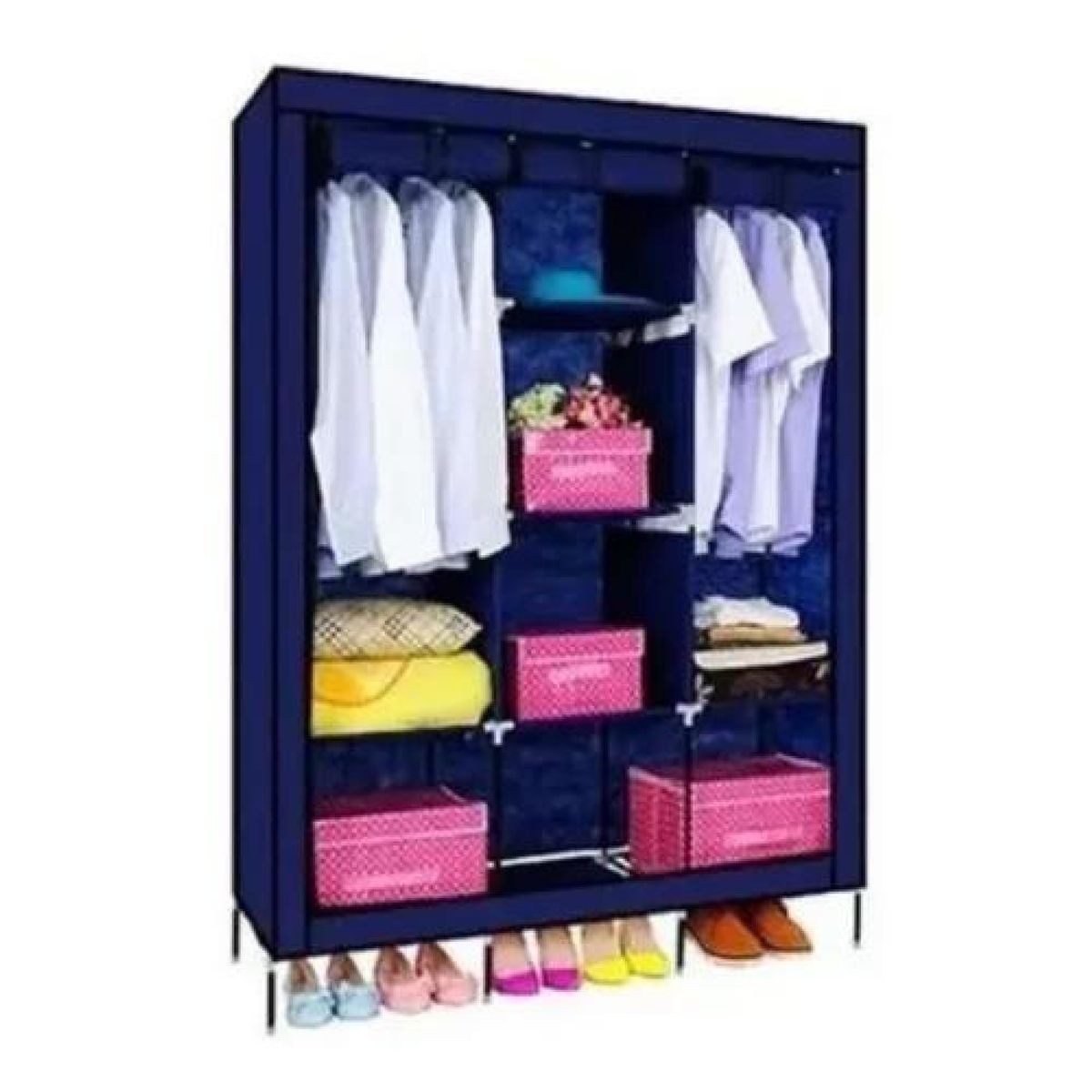 Closet organizador de ropa armable de tela azul, marca GENERICO - Foto Principal