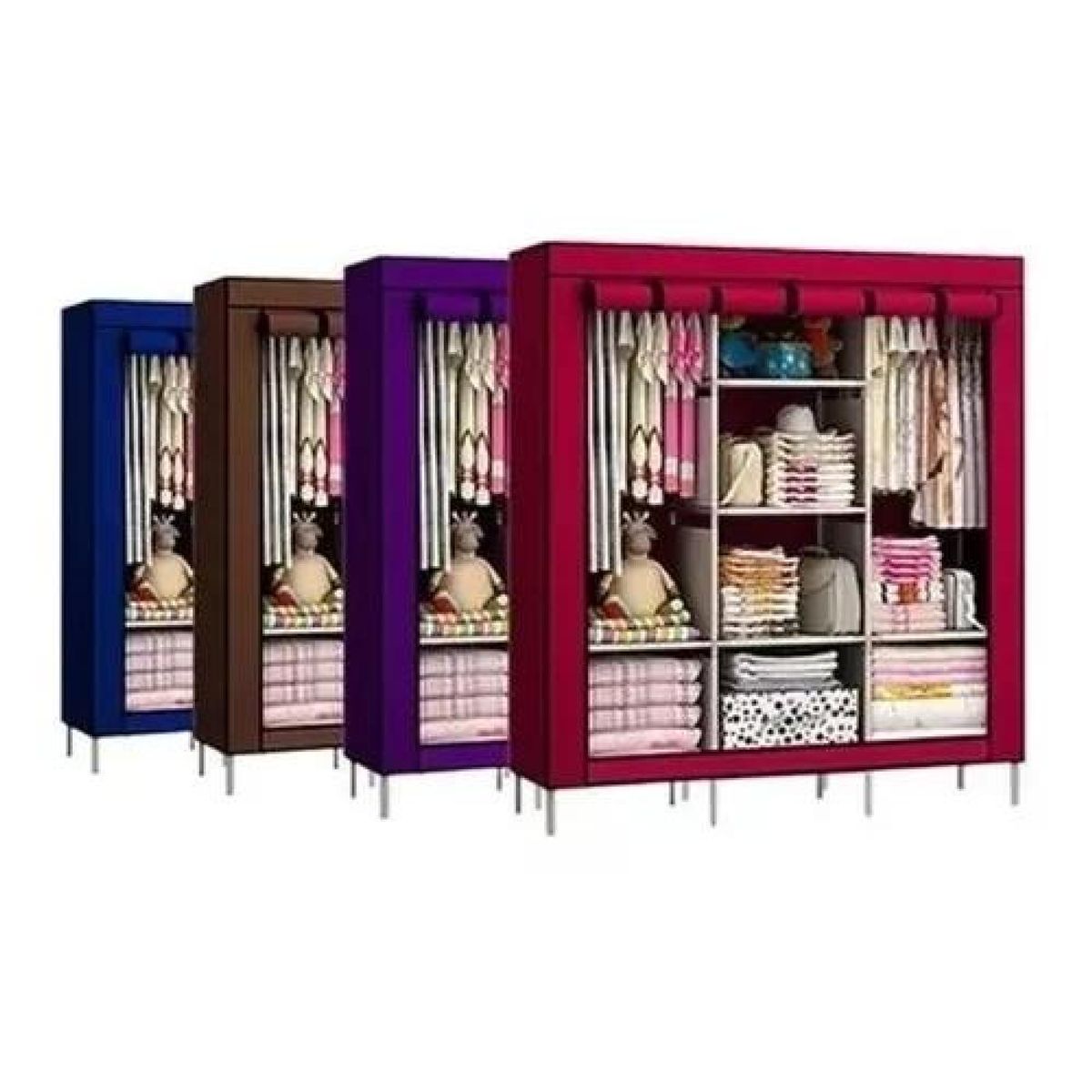Closet organizador de ropa armable de tela azul, marca GENERICO - Foto 2