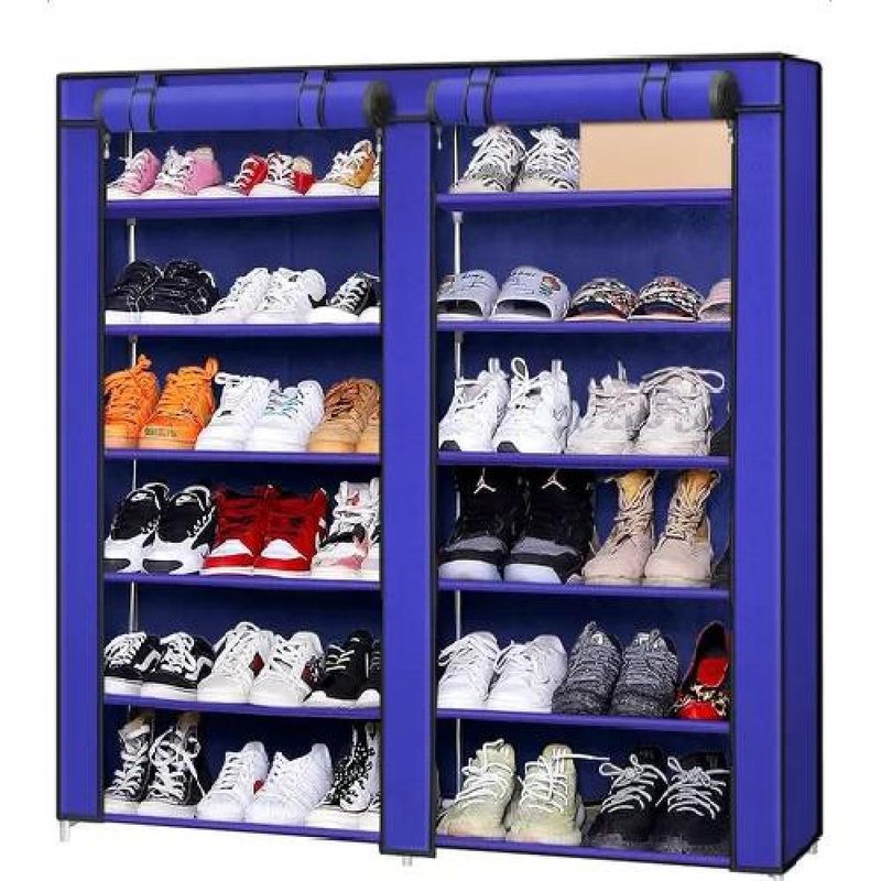 GENERICO - Zapatero armable 12 pisos organizador con funda azul