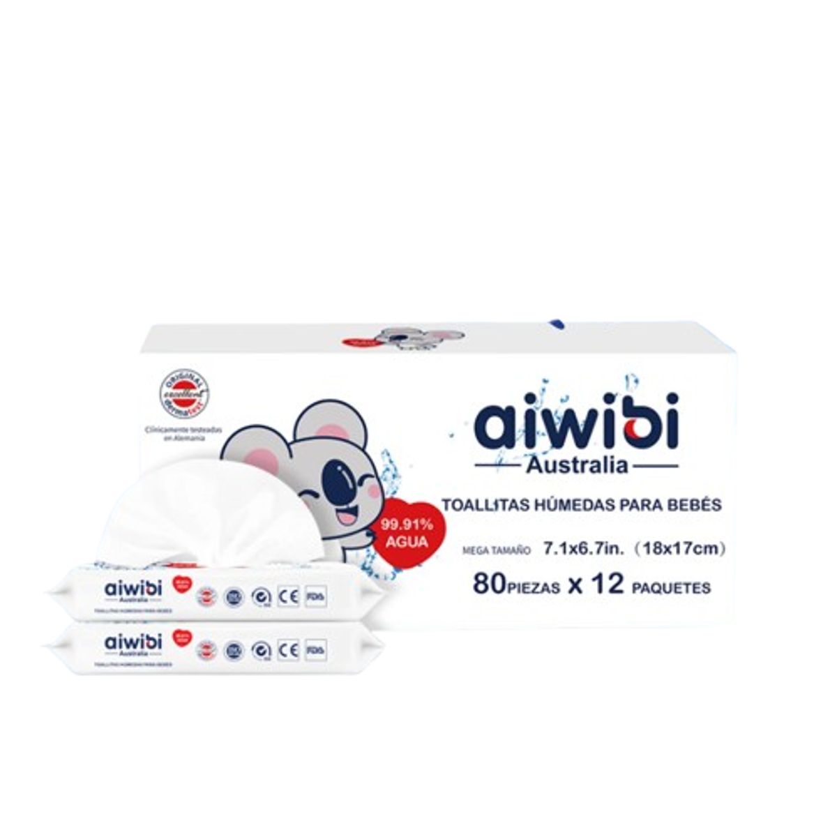 GENERICO - Toallitas Humedas Aiwibi 9991% Agua X12 Paquetes