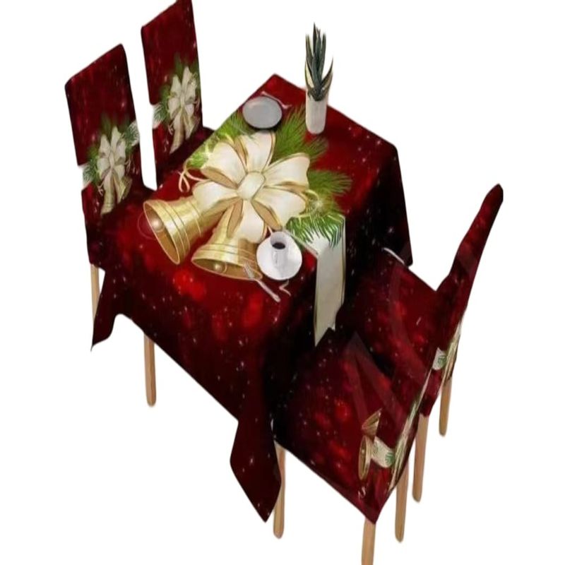 GENERICO - Set Navidad Mantel + 6 Fundas Sillas Decorativas 12O1
