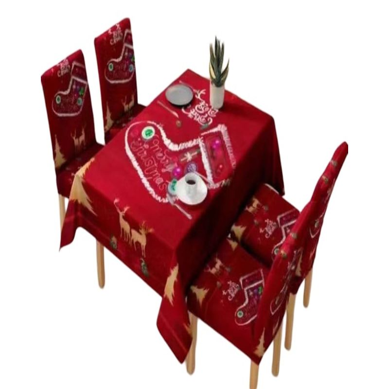 GENERICO - Set Navidad Mantel + 6 Fundas Sillas Decorativas 12O3