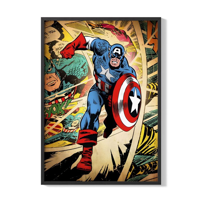 CREANGO - CUADRO POSTER CAPITAL AMERICA MARVEL COMIC 33X43