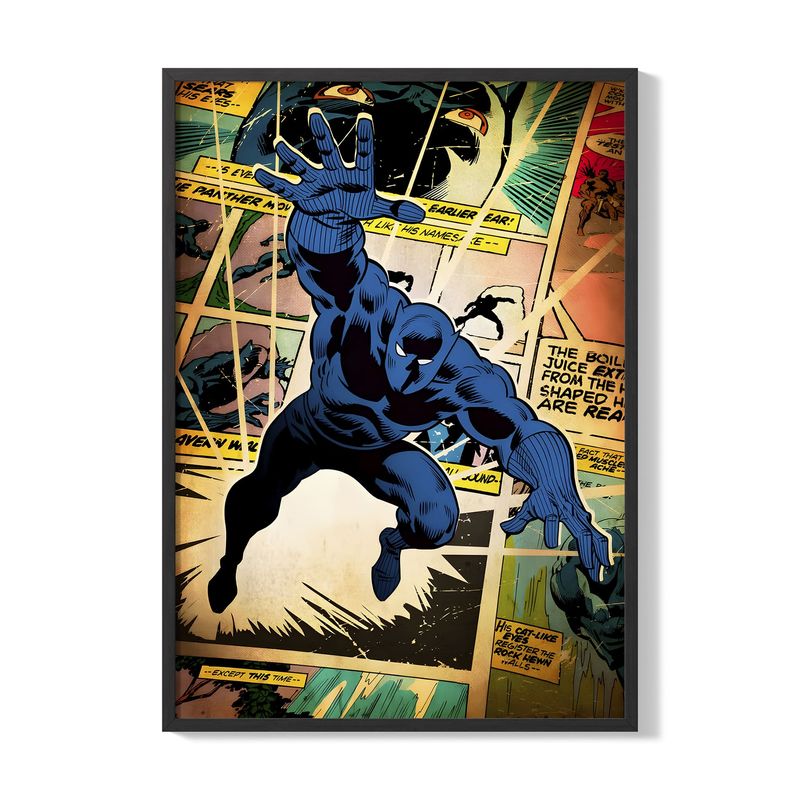 CREANGO - CUADRO POSTER BLACK PANTHER MARVEL COMIC 33X43