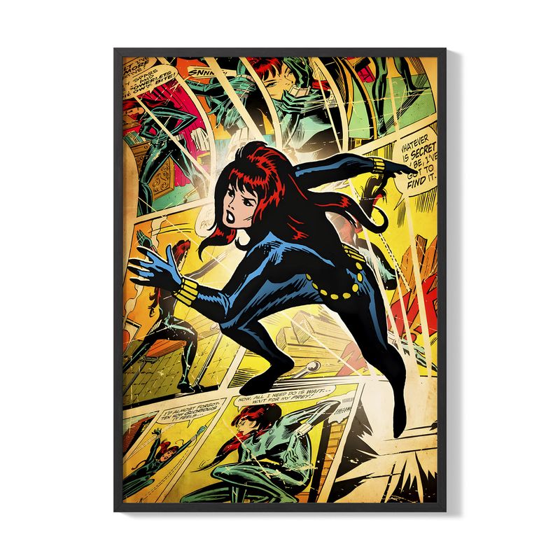 CREANGO - CUADRO POSTER VIUDA NEGRA MARVEL COMIC 33X43