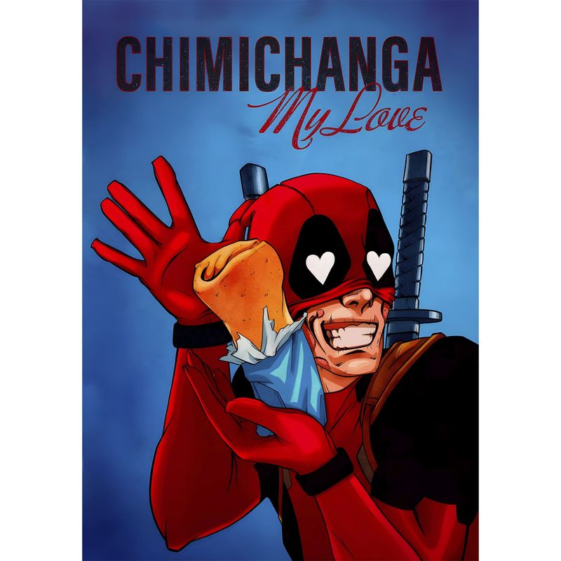 CREANGO - CUADRO POSTER DEADPOOL CHIMICHANGAS 33X43