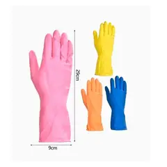 GENERICO - Guantes de Látex 9x29cm Amarillo, Azul, Rosa, Naranja