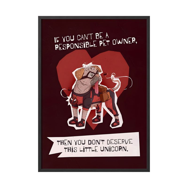 CREANGO - CUADRO POSTER DEADPOOL DOGPOOL 33X43 DISEÑO 2