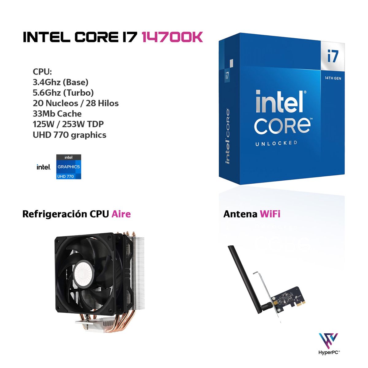 HYPERPC - PC Workstation Audio Ultra INTEL CORE i7 14700K 64Gb DDR5 2Tb UHD 770