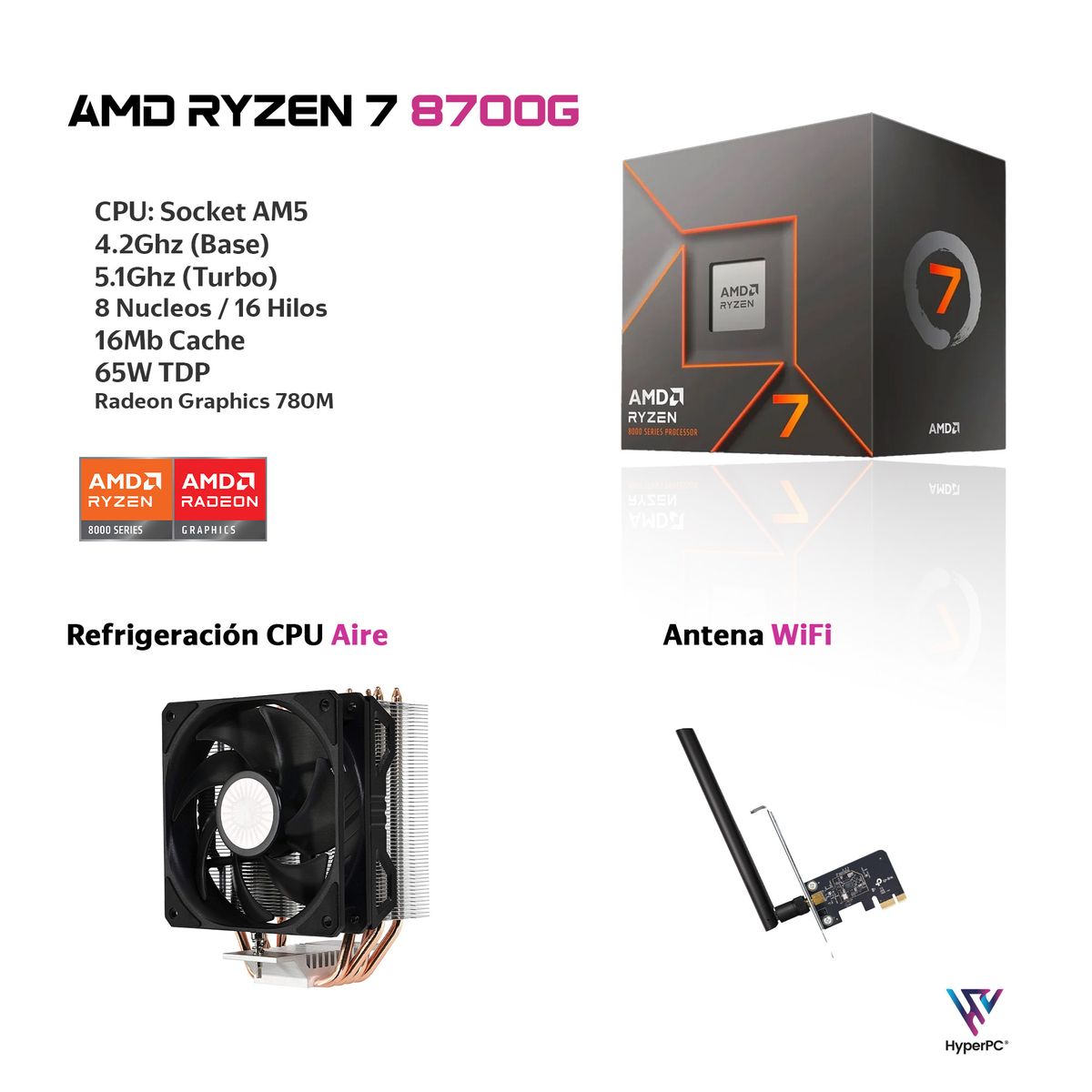 HYPERPC - PC Workstation Audio Pro AMD RYZEN 7 8700G 128Gb DDR5 2Tb