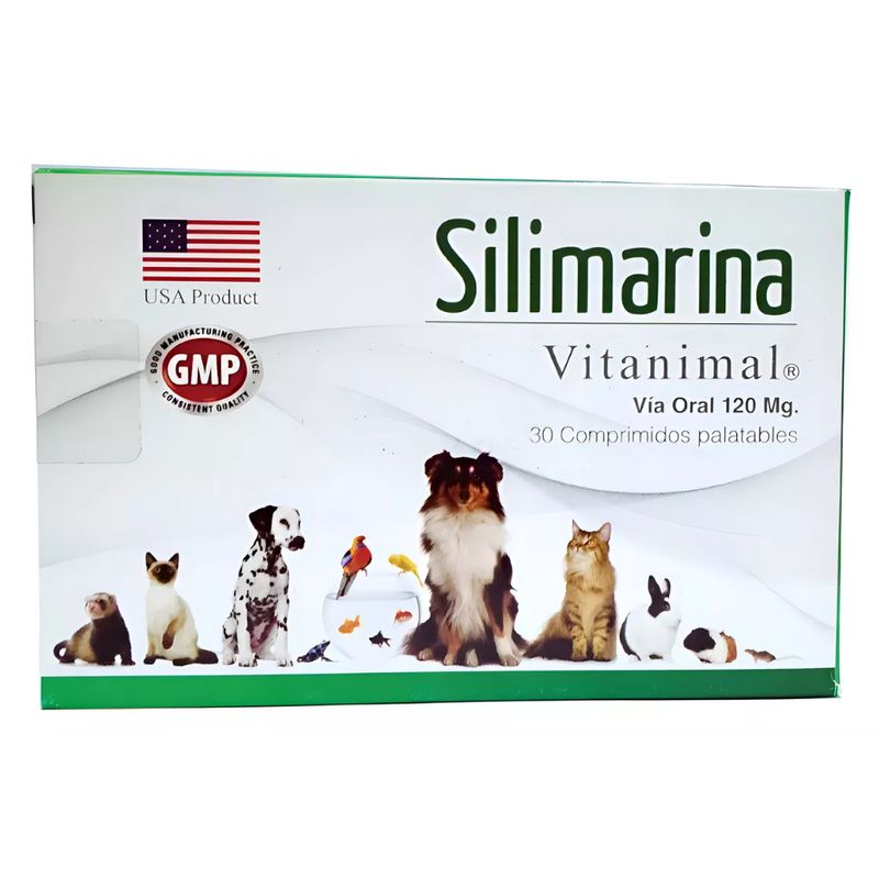 VITAMINA - Silimarina Vitanimal Suplemento Perros Gatos 30 Comprimidos