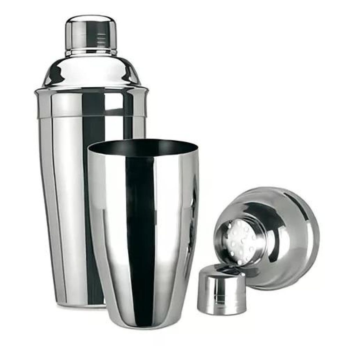 GENERICO - Coctelera 3 piezas acero inoxidable shaker 500 ml