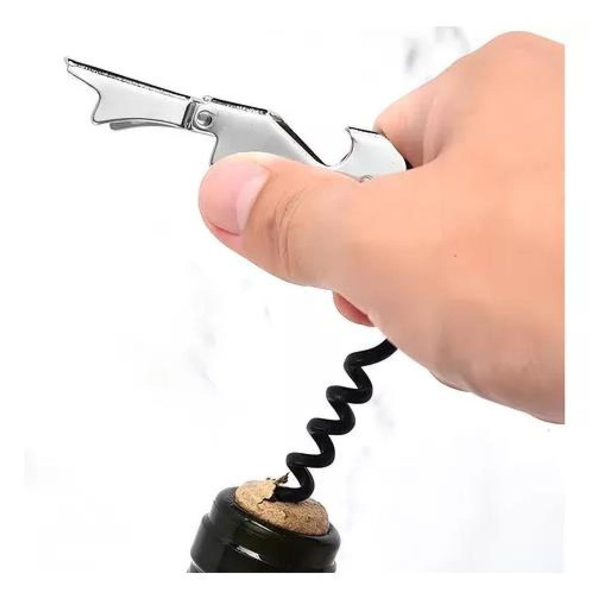 GENERICO - Descorchador sacacorchos 2 tiempos sommelier vino negro