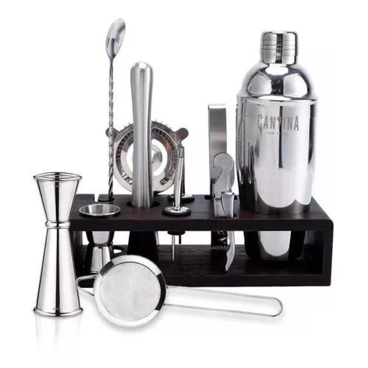 GENERICO - Juego bartender coctelera utensilios 12 piezas negro