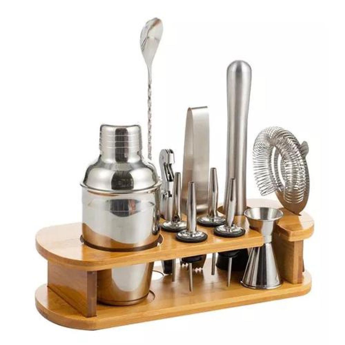 GENERICO - Kit de utensilios de coctelería con coctelera 750 ml 12 pzs
