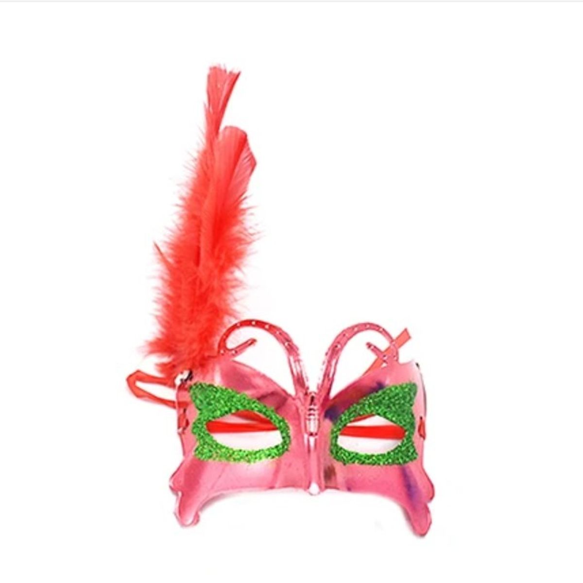 GENERICO - Antifaz Con Plumas Color Aleatorio 14x18cm