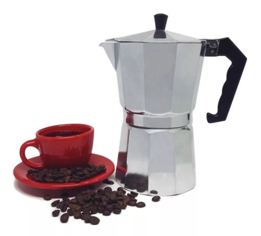 Cafetera Italiana 3 Tazas Cafetera Portatil Color Gris