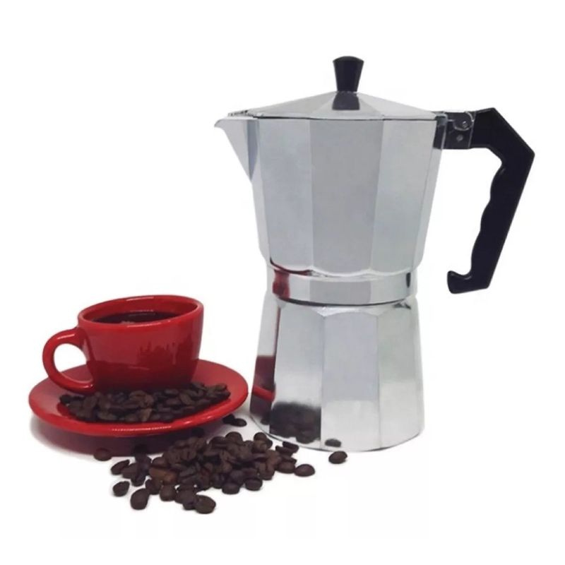 GENERICO - Cafetera Italiana 3 Tazas Cafetera Portatil Color Gris