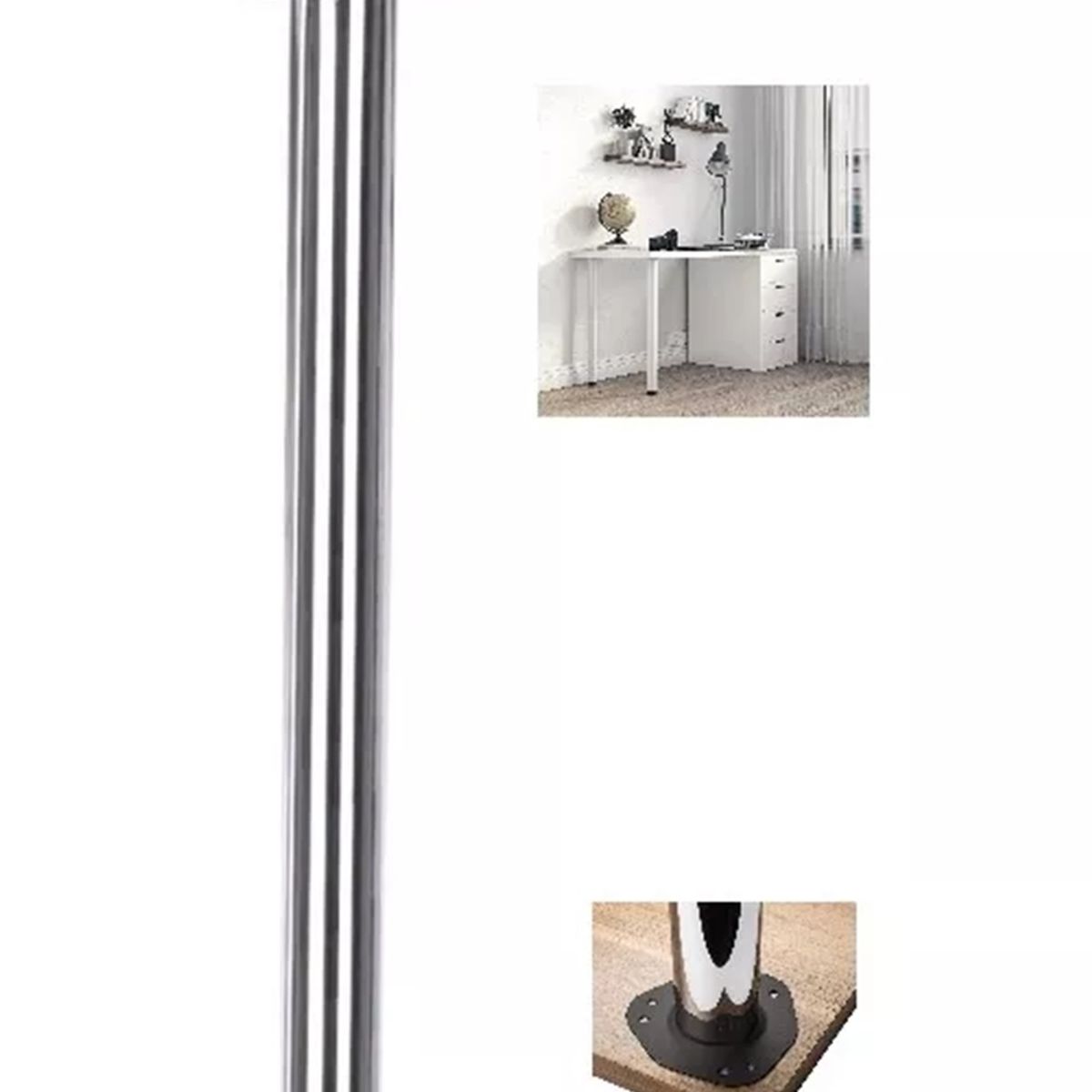 GENERICO - Pata Para Mueble, Mesa Escritorio  72 cm Cromada.