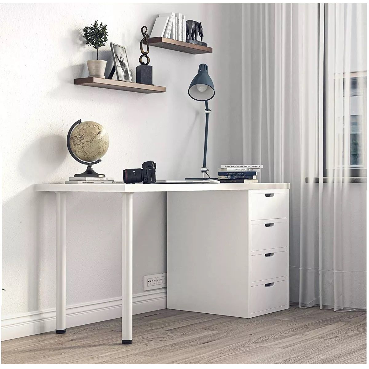 GENERICO - Pata Para Mueble, Mesa Escritorio  72 cm Cromada.