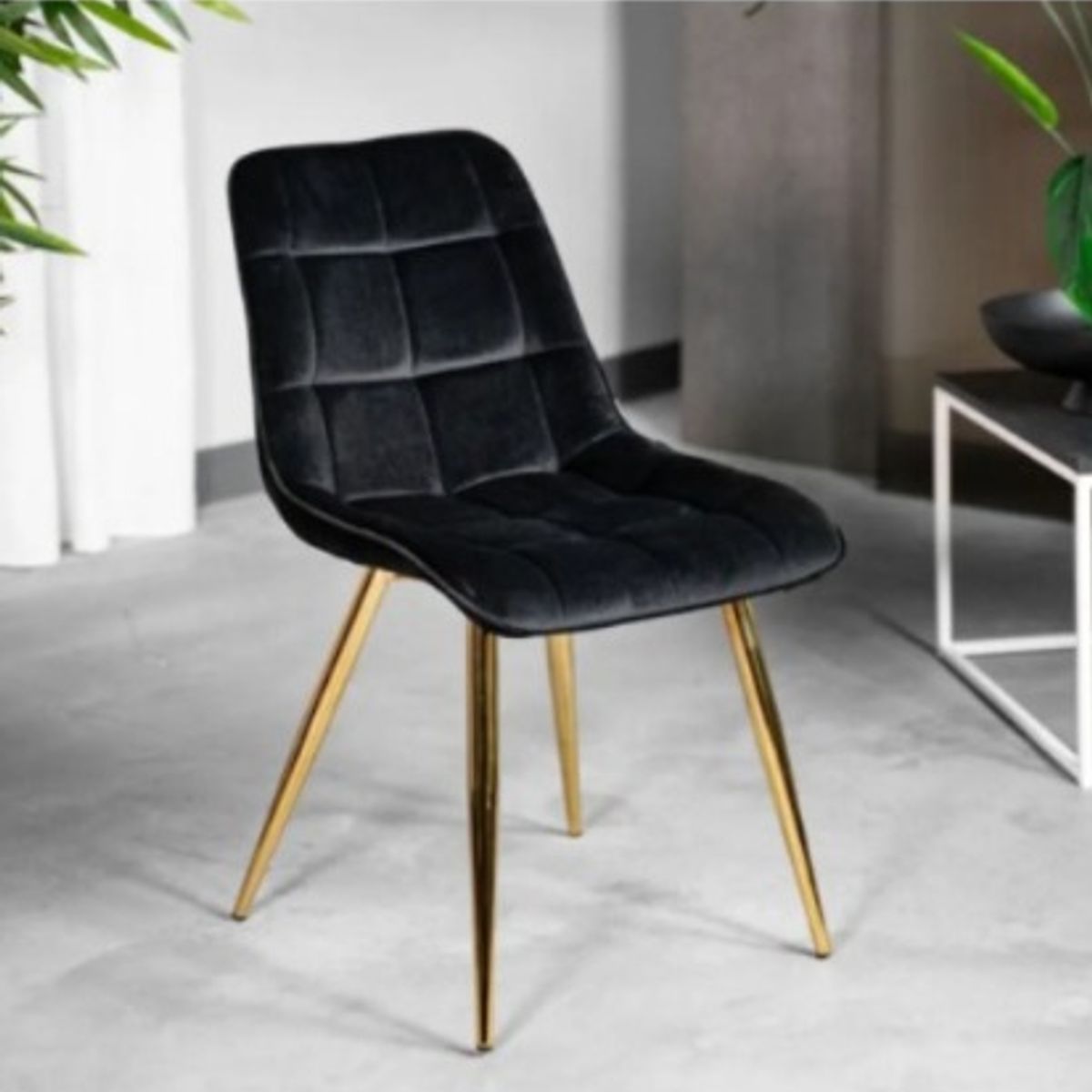 HABITA2 CHILE - Pack de 2 Silla Comedor Felpa Roma - Negro