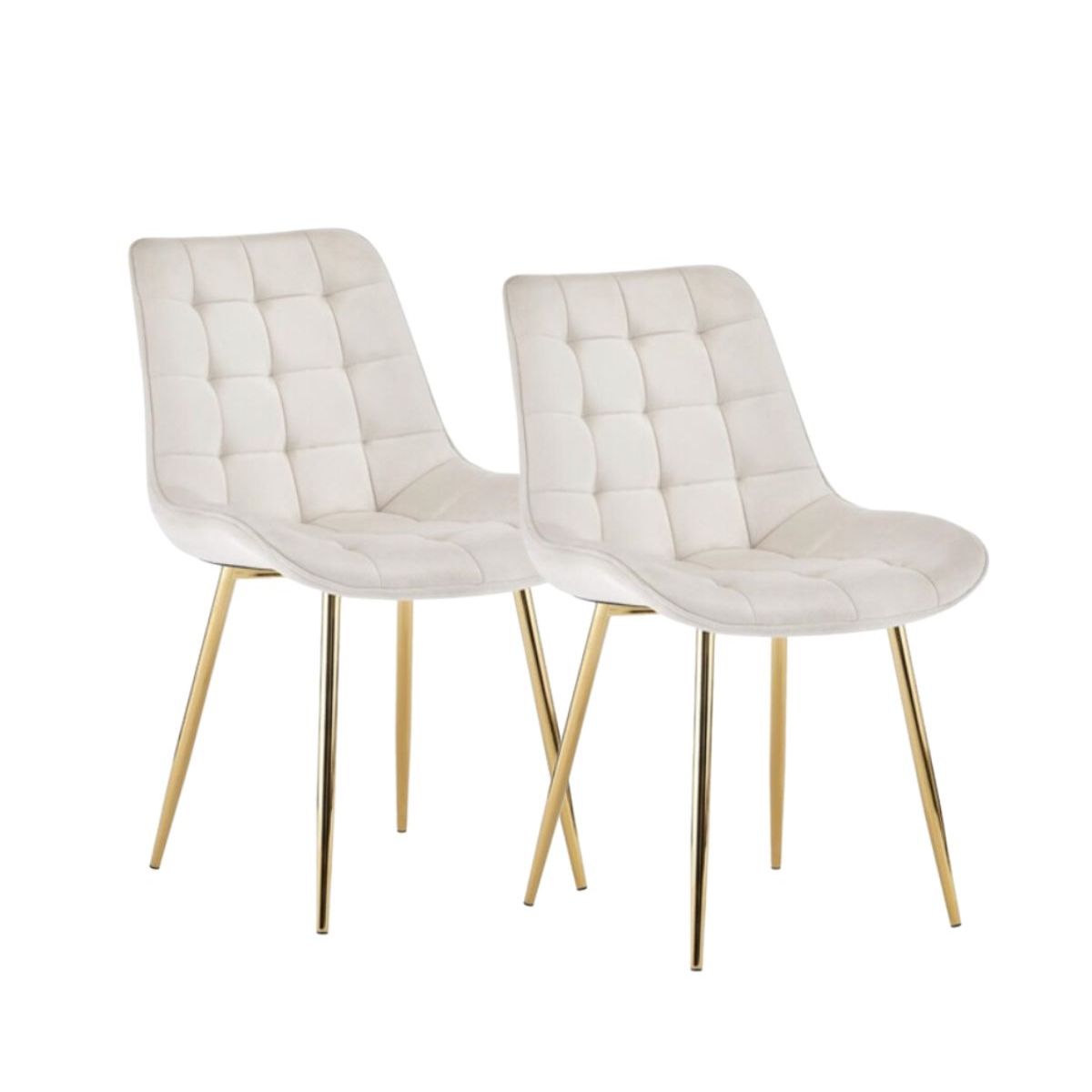 HABITA2 CHILE - Pack de 2 Silla Comedor Felpa Roma - Beige