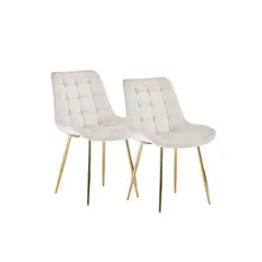 GENERICO - Pack de 2 Silla Comedor Felpa Roma - Beige