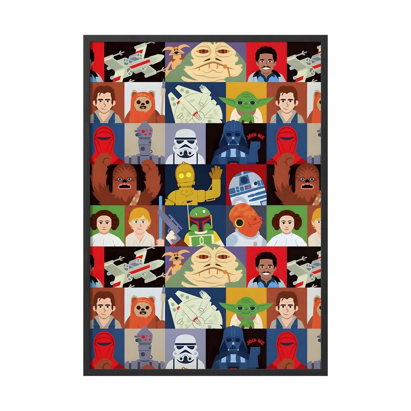 CREANGO - CUADRO POSTER STAR WARS COLLAGE VARIOS PERSONAJES 33X43