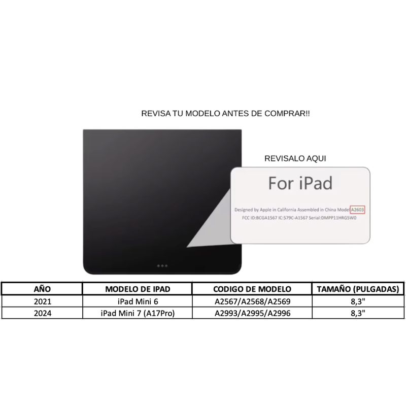 GENERICO - Fundas Con Teclado y Mouse Para iPad Mini 6-7 Incluye letra Ñ