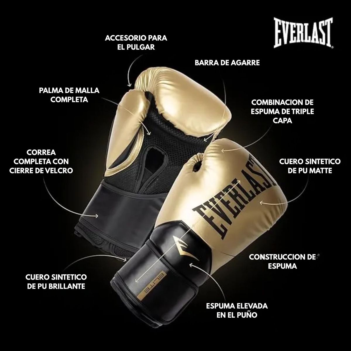 EVERLAST - Guantes de Box Everlast Pro Style Elite Negro