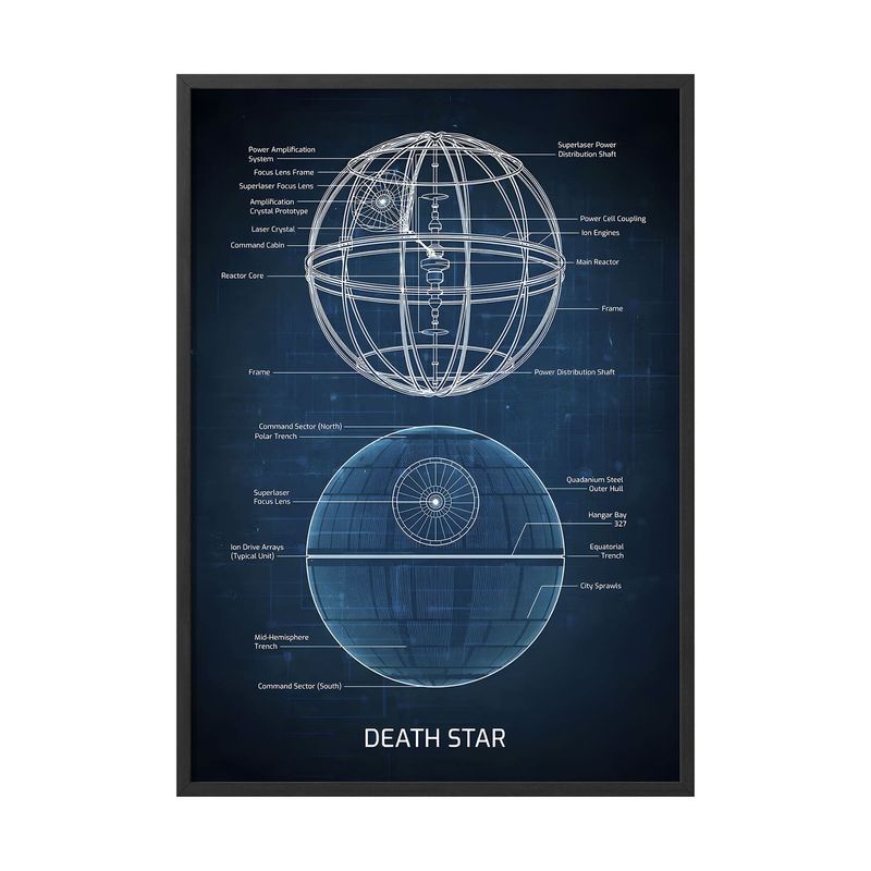 CREANGO - CUADRO POSTER STAR WARS ESTRELLA DE LA MUERTE 33X43