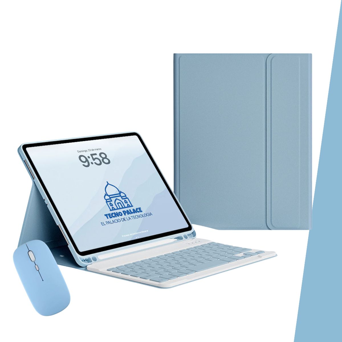 GENERICO - Fundas Con Teclado y Mouse Para iPad Mini 6-7 Incluye letra Ñ