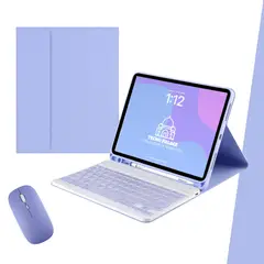 GENERICO - Fundas Con Teclado y Mouse Para iPad Mini 6-7 Incluye letra Ñ