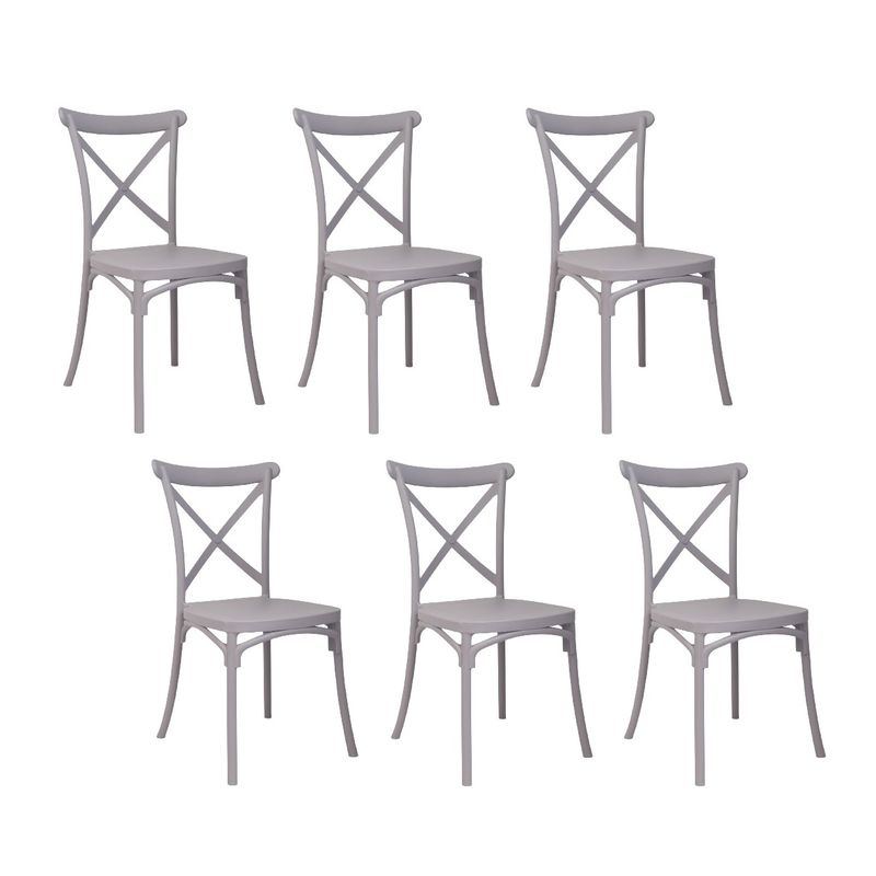 GENERICO - PACK  DE 6 SILLA SENA POLIPROPILENO- GRIS