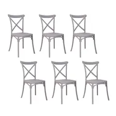 GENERICO - PACK DE 6 SILLA SENA POLIPROPILENO- GRIS