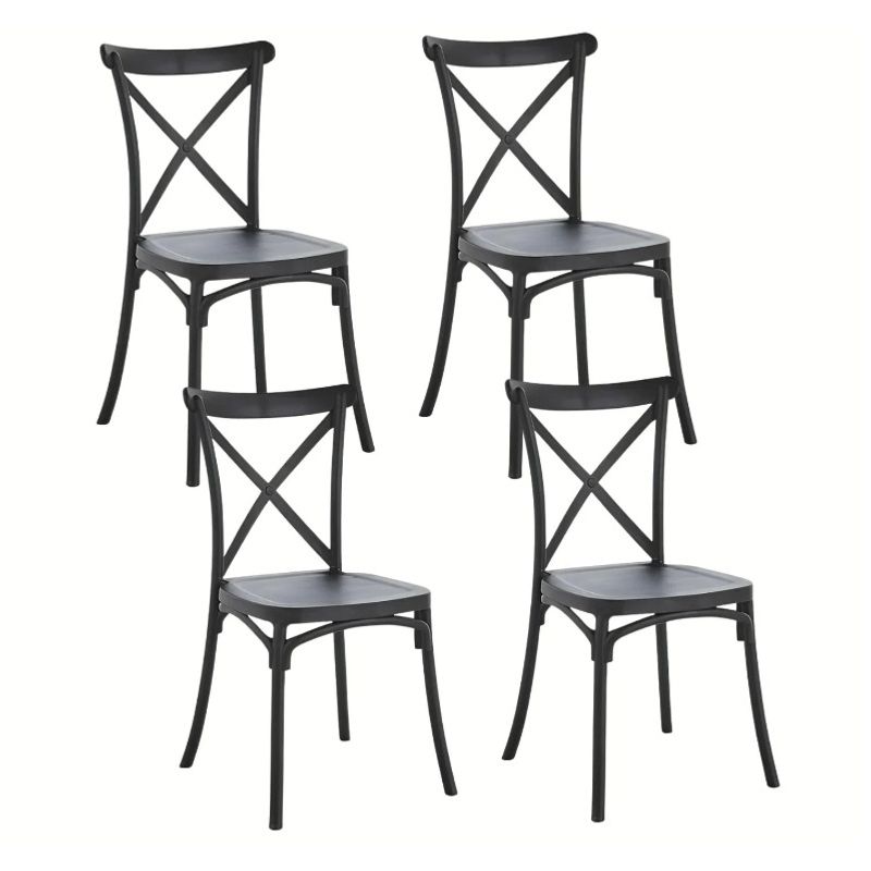 GENERICO - PACK  DE 4 SILLA SENA POLIPROPILENO- NEGRO
