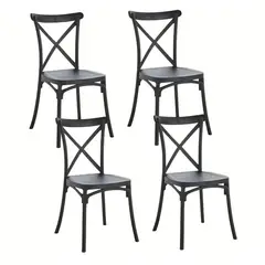 GENERICO - PACK DE 4 SILLA SENA POLIPROPILENO- NEGRO