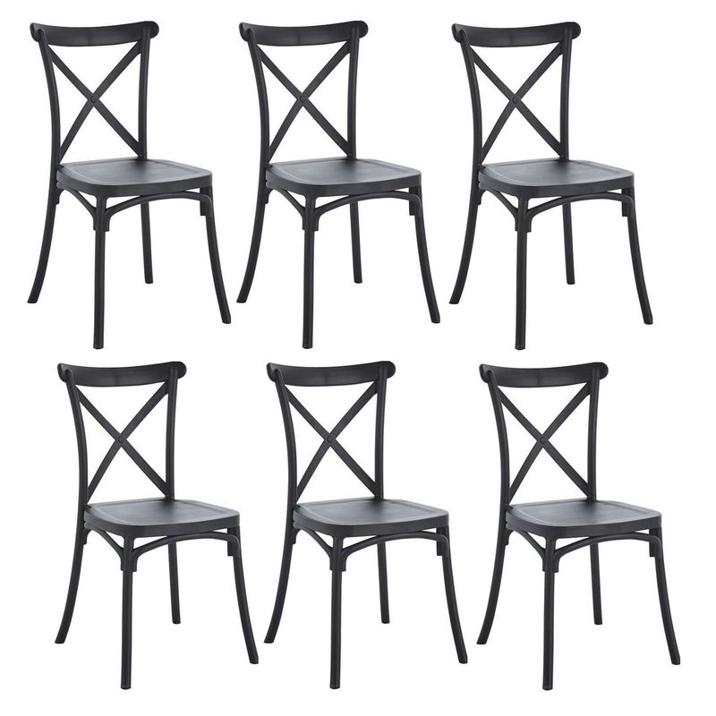 GENERICO - PACK  DE 6 SILLA SENA POLIPROPILENO- NEGRO