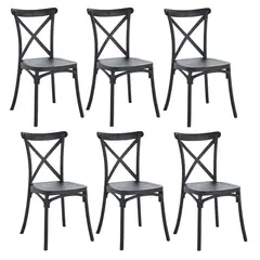 GENERICO - PACK DE 6 SILLA SENA POLIPROPILENO- NEGRO