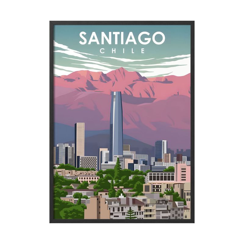 CREANGO - CUADRO POSTER SANTIAGO DE CHILE TORRE COSTANERA 33X43