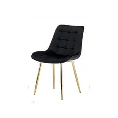 GENERICO - Pack de 4 Silla Comedor Felpa Roma - Negro