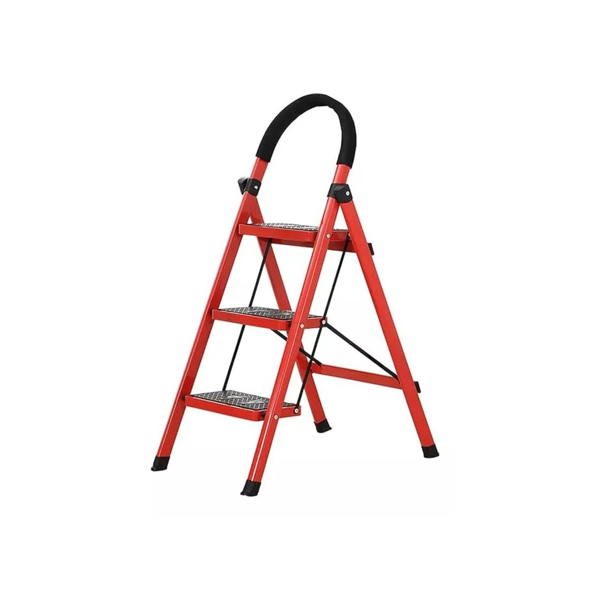 IMPORTCLICK - Escalera 3 Peldaño Antideslizante Plegable Amplio Altura 63 M IMPORTCLICK