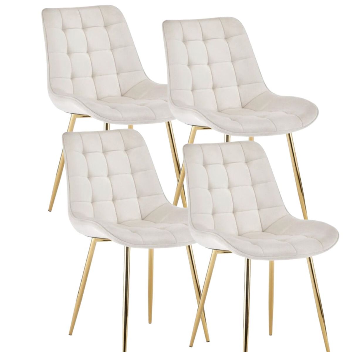 HABITA2 CHILE - Pack de 4 Silla Comedor Felpa Roma - Beige