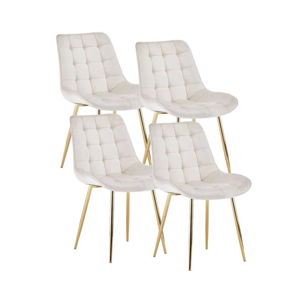 HABITA2 CHILE - Pack de 4 Silla Comedor Felpa Roma - Beige