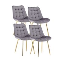 Pack de 4 Silla Comedor Felpa Roma - Gris