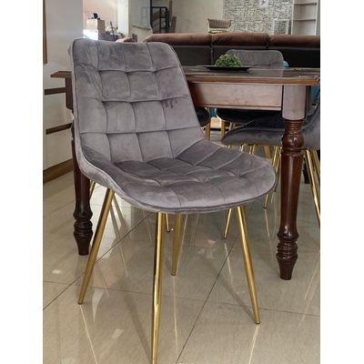 Imagen 2 del producto Pack de 4 Silla Comedor Felpa Roma - Gris